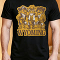Men'S And Women'S Western Style Three Cartoon Cowboys Wyoming Unisex 100% T-Shirt, Soft, All Season Casual Streetwear Essential, All-Match All Season Style, Affordable Daily Wear And Perfect Christmas Gift for Fans And Friends - 220G