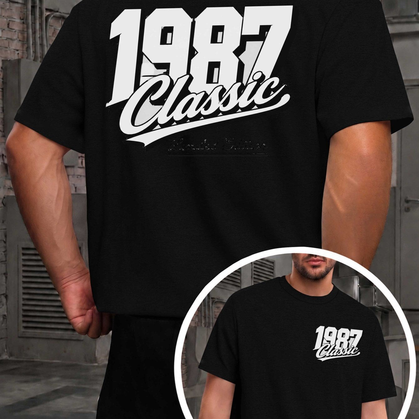 Classic 1987 Limited Edition Men'S T-Shirts with Markings
