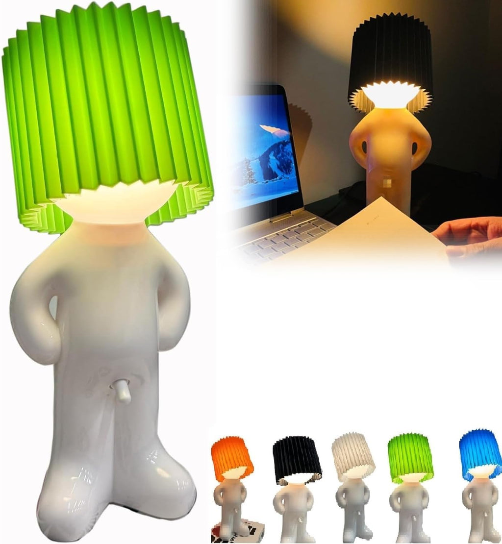 Shy Boy Desk Lamp, Creative and Charming Bedroom Night Light, Cute Boy Night Light, for Christmas and Valentine's Day (Blue, Standing)