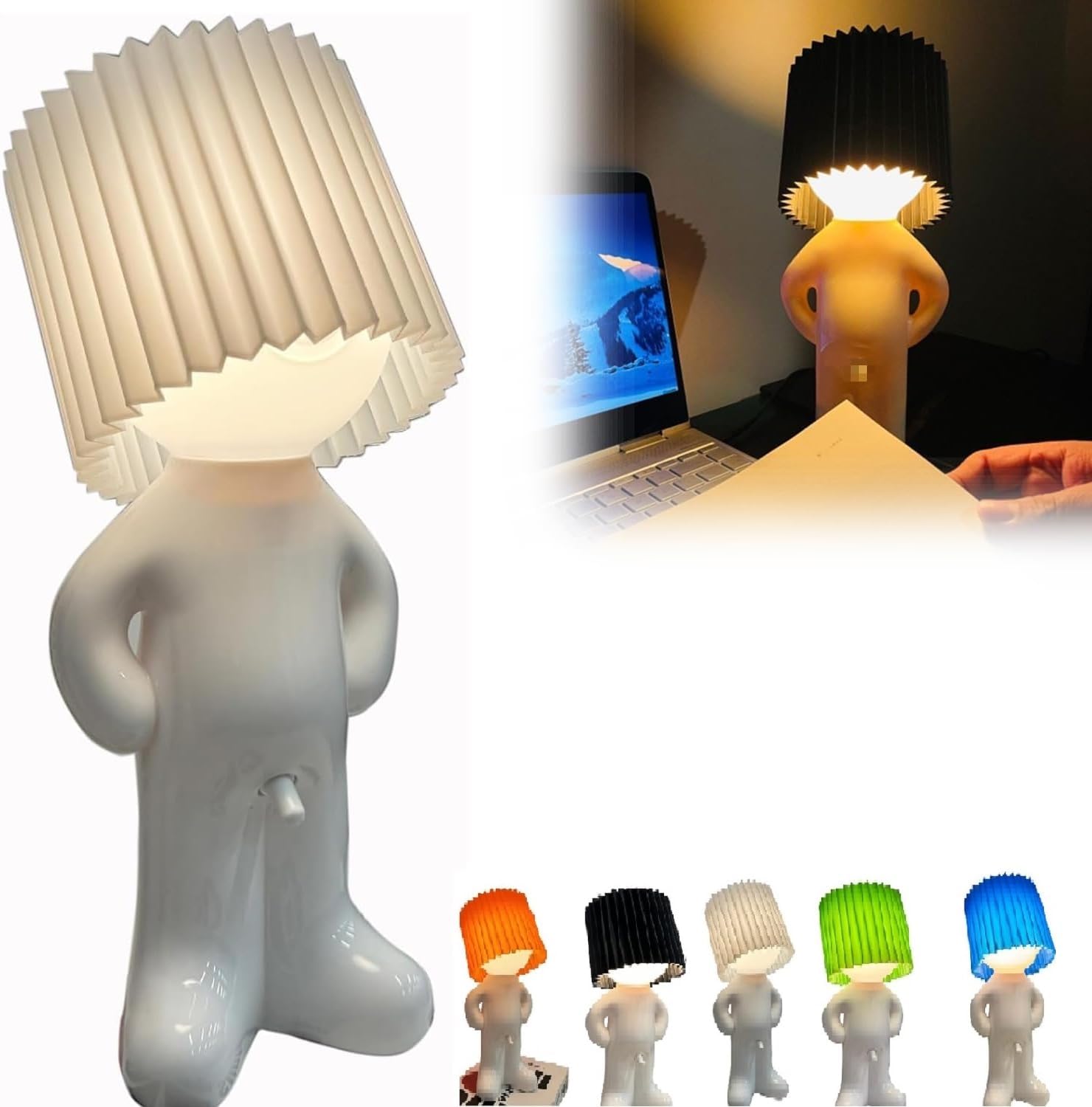 Shy Boy Desk Lamp, Creative and Charming Bedroom Night Light, Cute Boy Night Light, for Christmas and Valentine's Day (Blue, Standing)