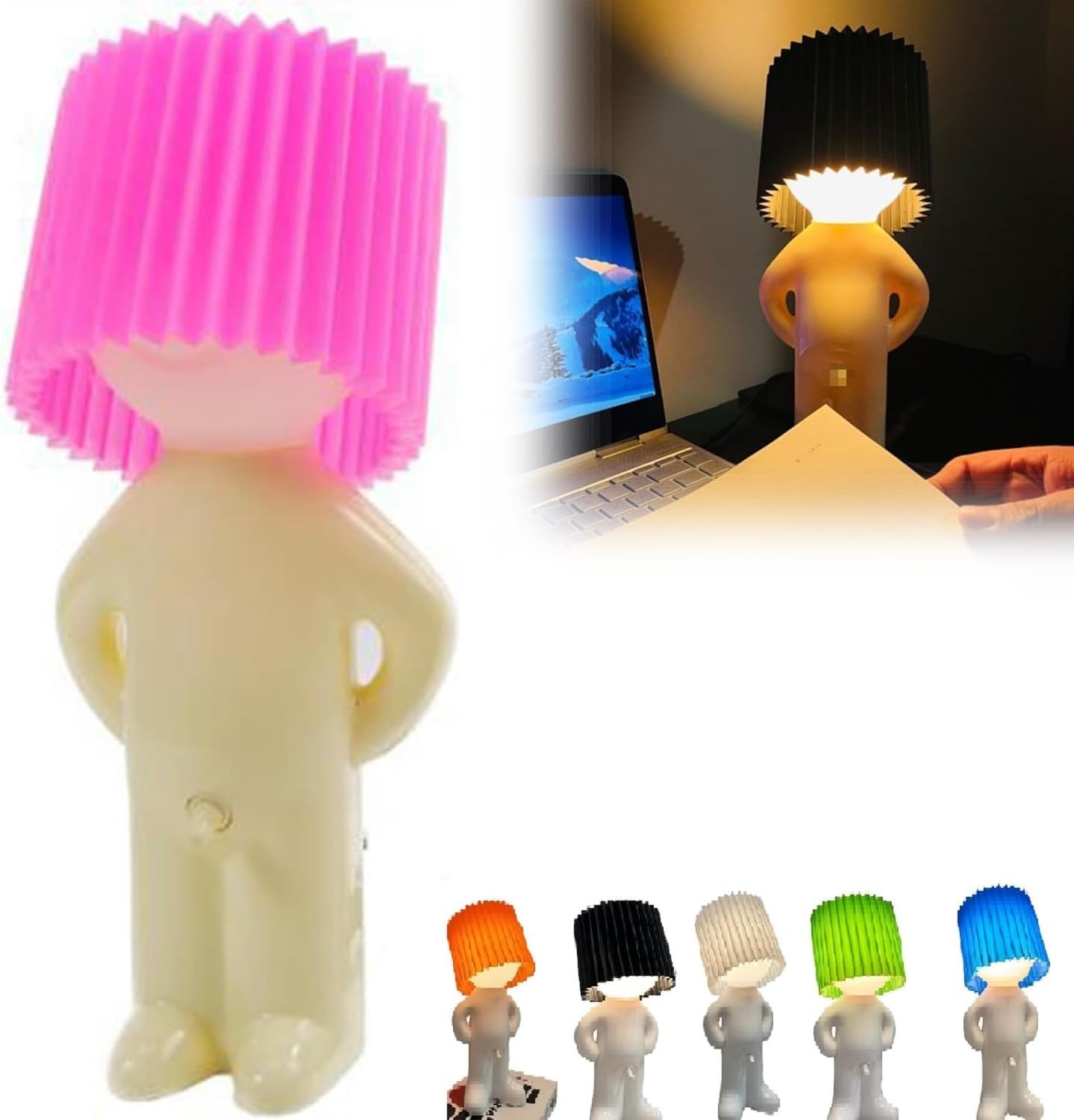 Shy Boy Desk Lamp, Creative and Charming Bedroom Night Light, Cute Boy Night Light, for Christmas and Valentine's Day (Blue, Standing)