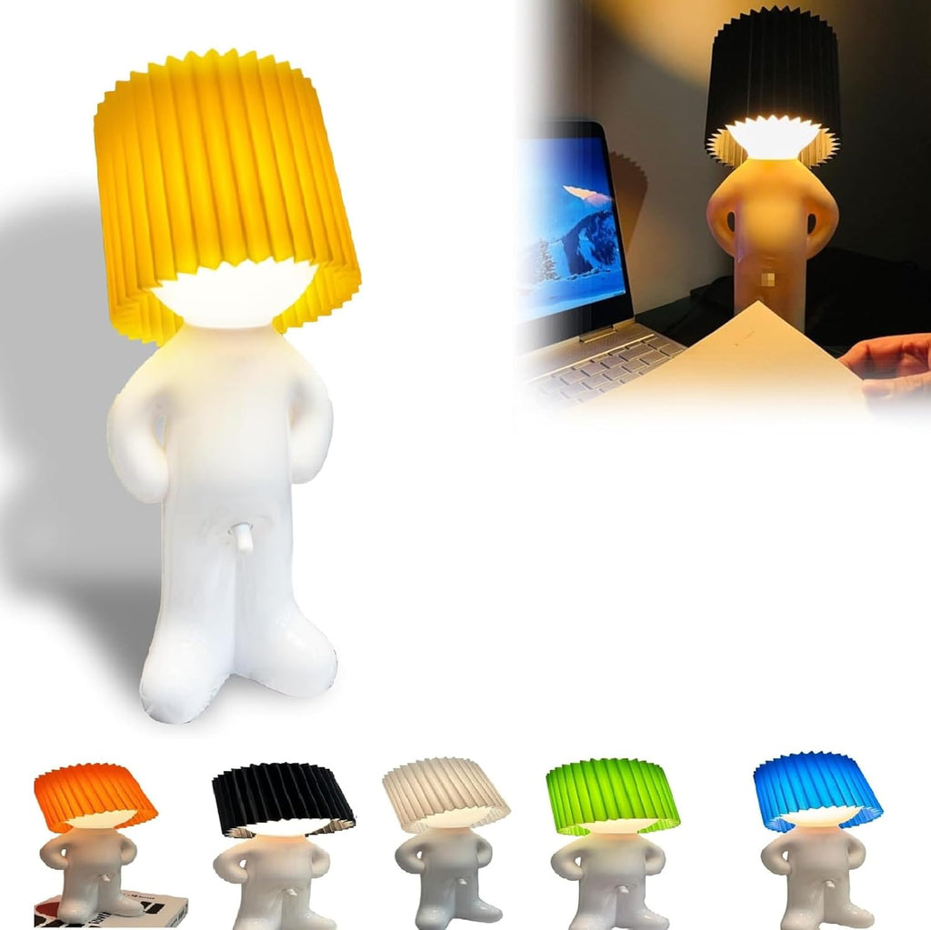 Shy Boy Desk Lamp, Creative and Charming Bedroom Night Light, Cute Boy Night Light, for Christmas and Valentine's Day (Blue, Standing)