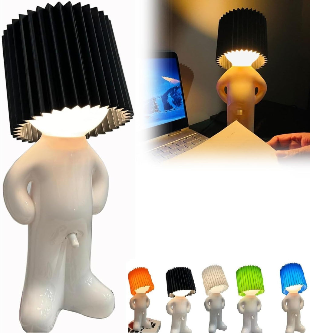 Shy Boy Desk Lamp, Creative and Charming Bedroom Night Light, Cute Boy Night Light, for Christmas and Valentine's Day (Blue, Standing)