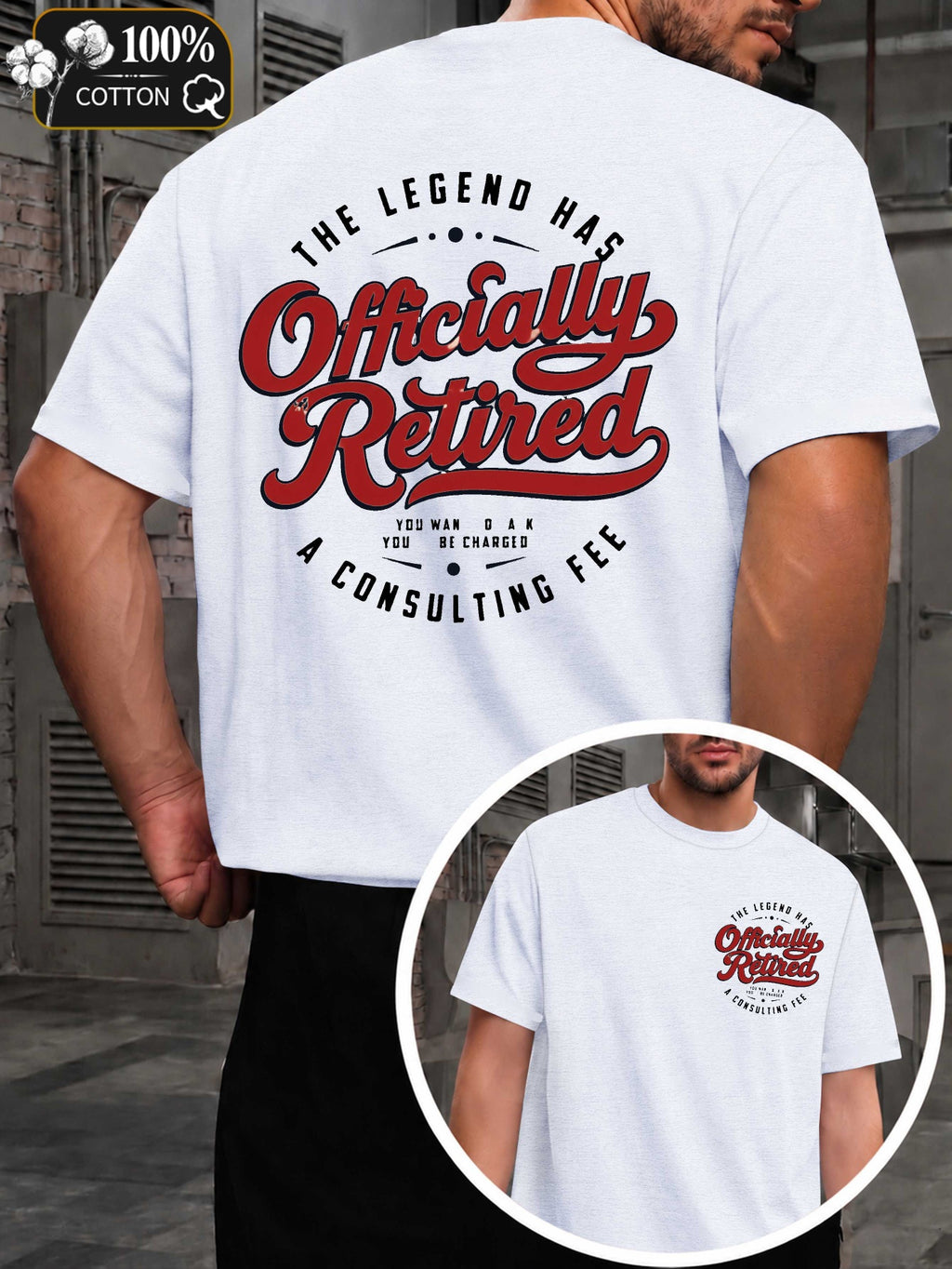 Men's Officially Licensed Retired Legend T-Shirt - Iconic Print, Round Neck Casual Tee Suitable for Year-Round Wear, Machine Washable Apparel for Events & Everyday Outfits (No Transparency)