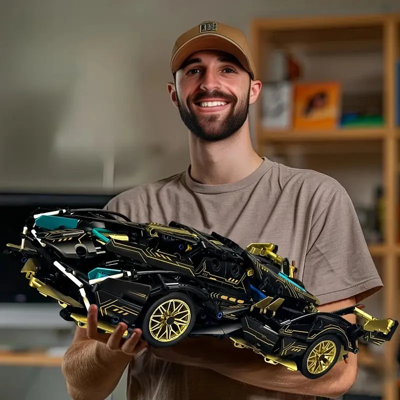 1,330-piece limited edition supercar model building block kit, ABS plastic stackable interlocking building block toy, ideal birthday and Christmas gift