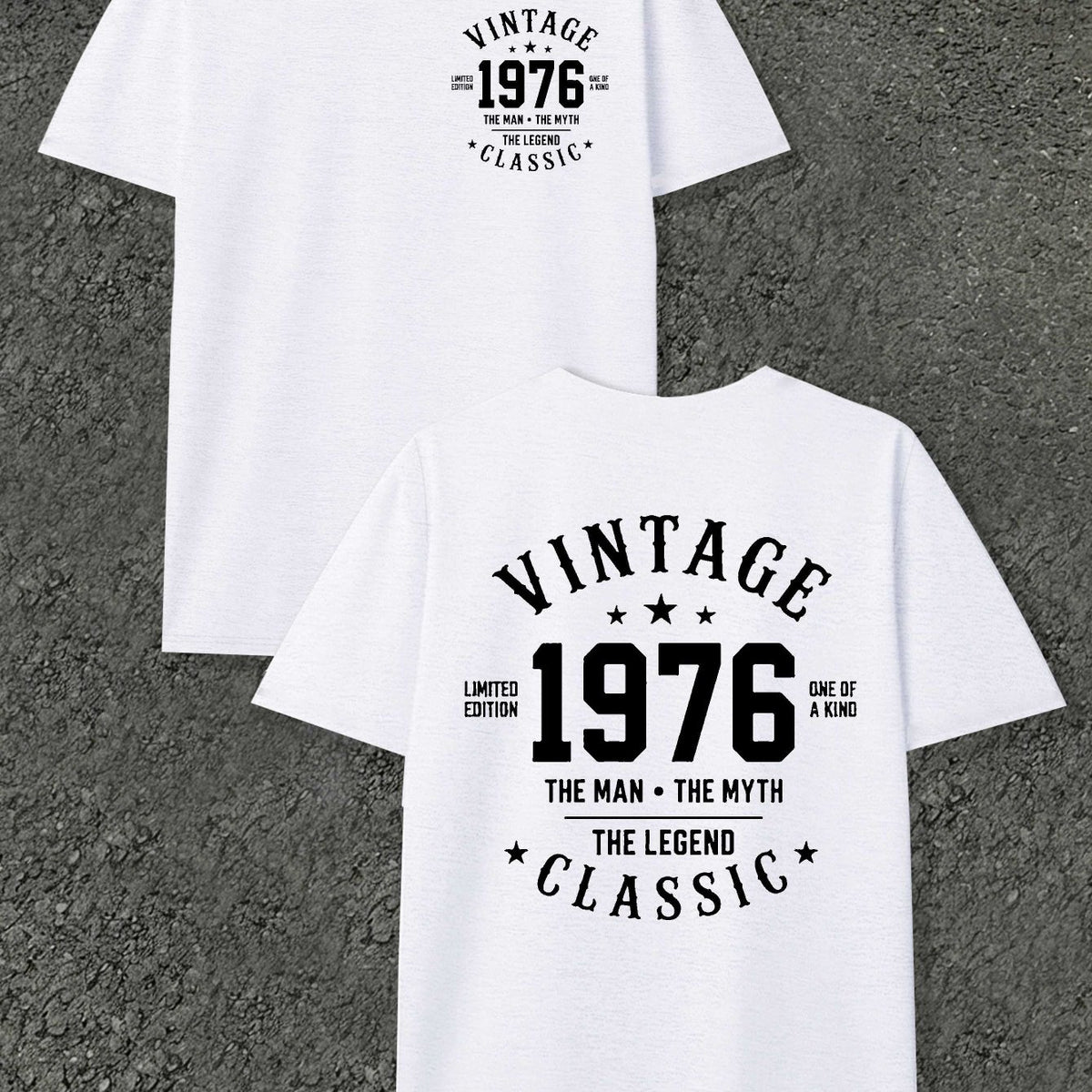 Vintage 1976 Classic Men'S T-Shirts with Markings