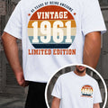 Vintage 1961 Limited Edition Men's T-Shirt - Retro 50+ Year, Round Neck Casual Fit Suitable for - Wear, Machine Washable Style for Everyday & Special Occasions, Male Apparel
