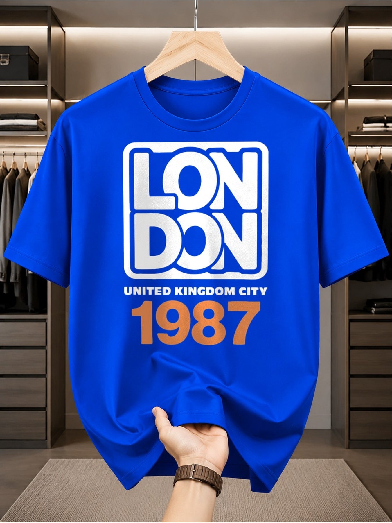 Everyday T-ShirtLondon 1987 UK City Tee Men Funny T Shirts Black Graphic Funny Dly and Weekend Wear Perfect for Summer Outdoor Activities and Leisure Wear Breathable Fabric Crew Neck Short Sleeves Suitable A