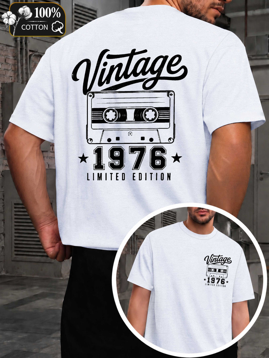 Vintage 1976 Edition Men'S T-Shirts with Markings