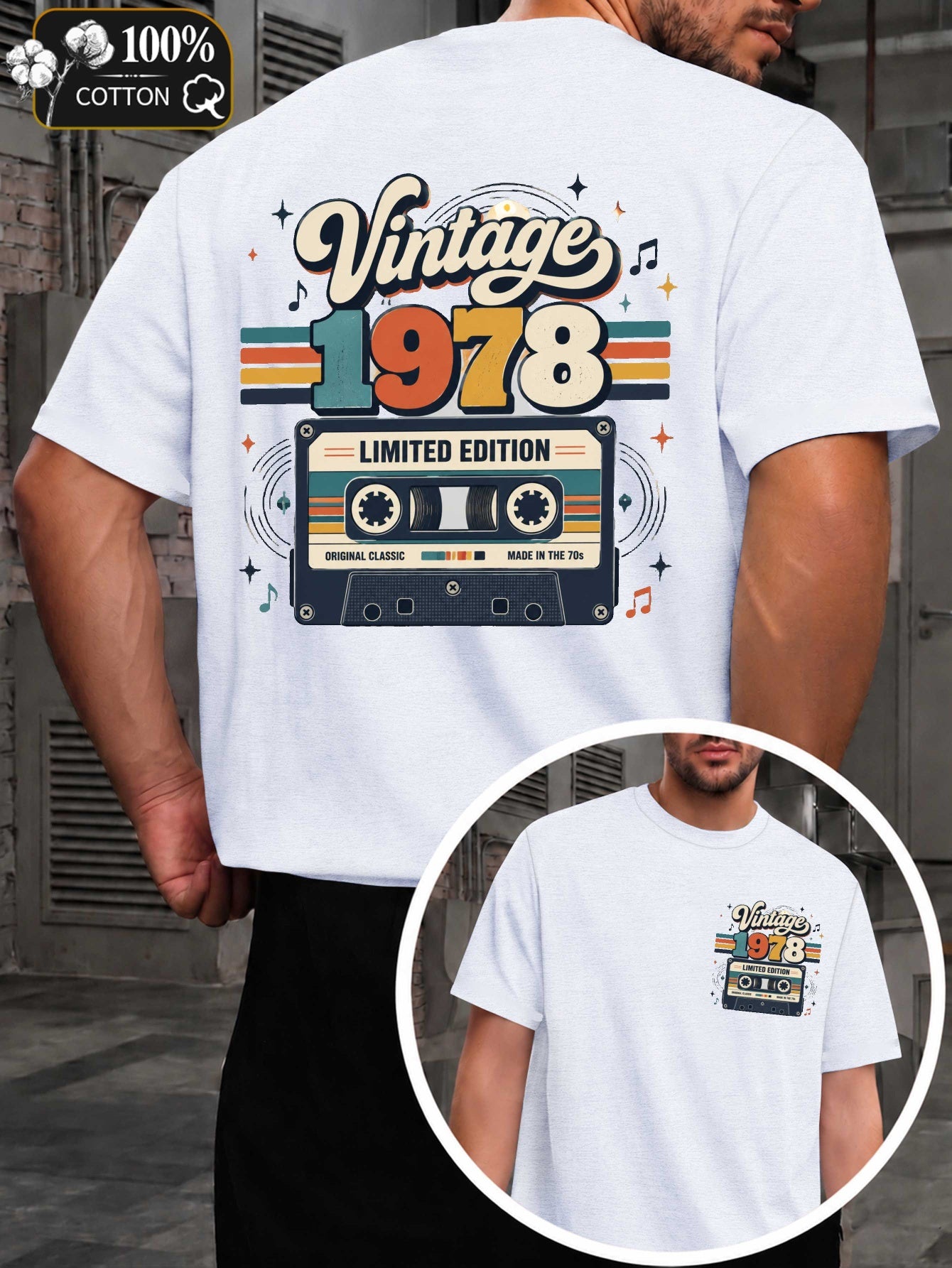 Vintage 1978 Limited Edition Men'S T-Shirts with Markings