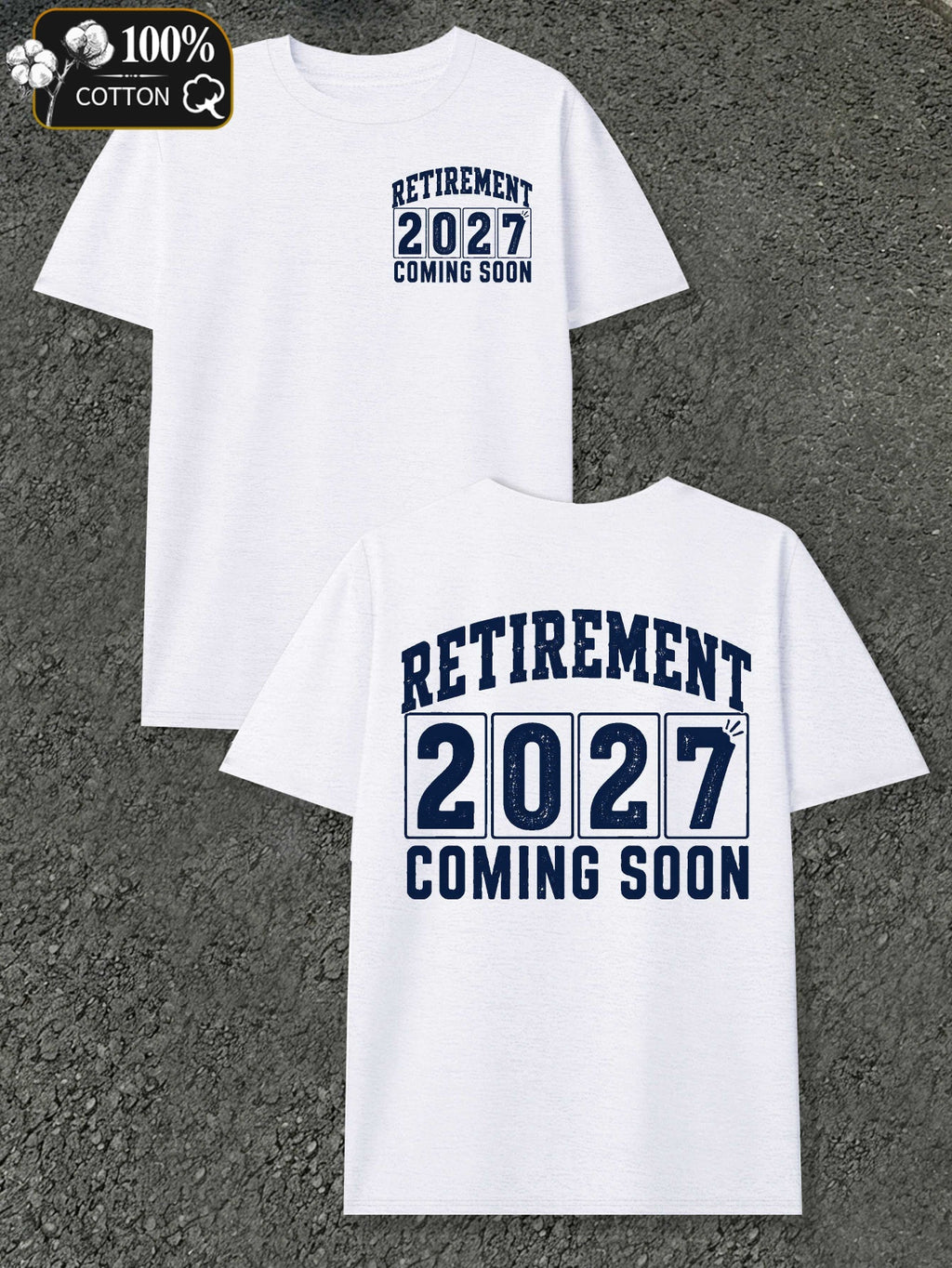 Men's Retirement Countdown T-Shirt - Retirement Age with Countdown Markings, Round Neck Casual Fit Suitable for Year-Round Wear, Machine Washable Gift for Retirees & Retirement Parties