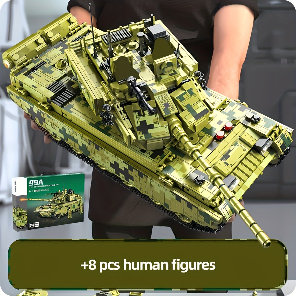 2022PCS simulation tank model, finely restore military details, match movable battery structure, build with high quality parts, adapt to military enthusiasts and assembling talents, immersive experience of creative building fun
