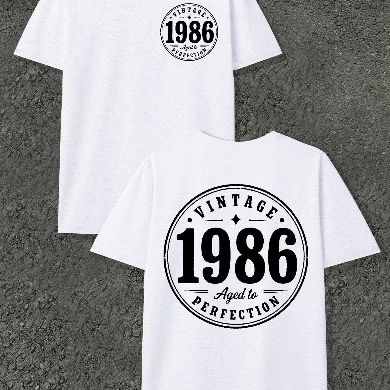 Aged to Perfection 1986 Men'S T-Shirts with Markings