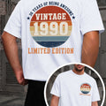 Vintage 1990 Birthday Edition Men's T-shirts with Markings