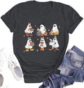 Halloween Shirts for Women Magic Ghost Graphic T Shirt Funny Halloween Spooky Season Tee Cute Pumpkin Casual Tops