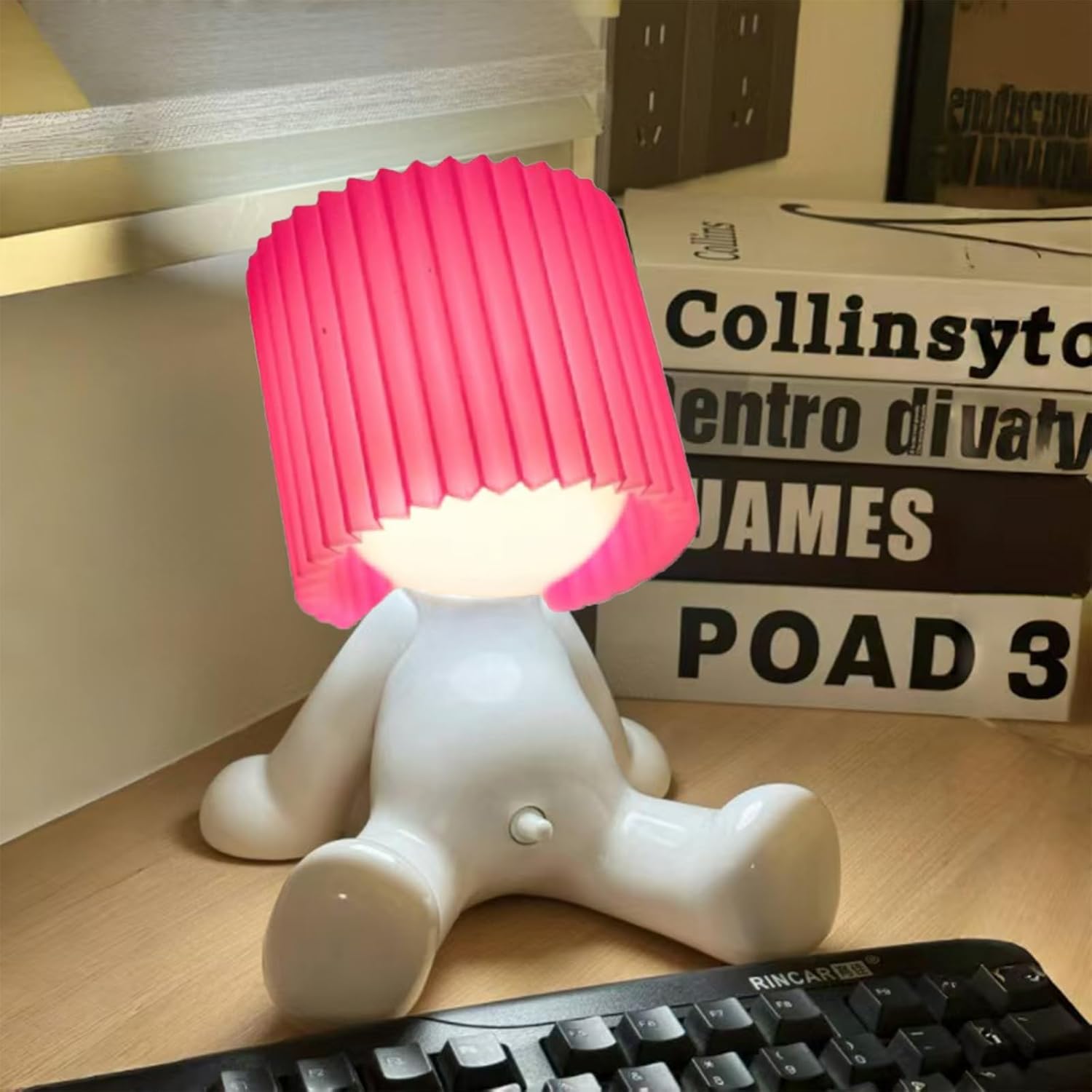 Shy Boy Desk Lamp, Creative and Charming Bedroom Night Light, Cute Boy Night Light, for Christmas and Valentine's Day (Blue, Standing)