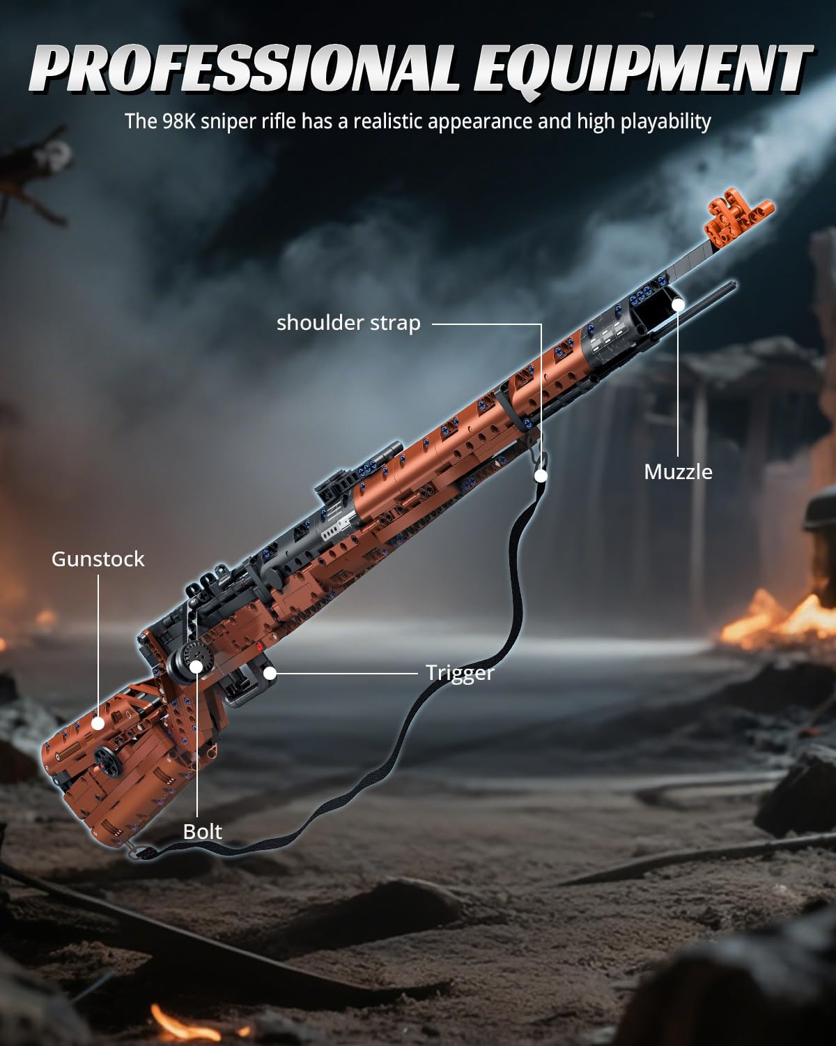 1:1 98K Building Blocks Sets - 1206 PCS Model Collection Toy Building Bricks Set - Simulation Militarily Toy Lovers for Kids and Adults Gift