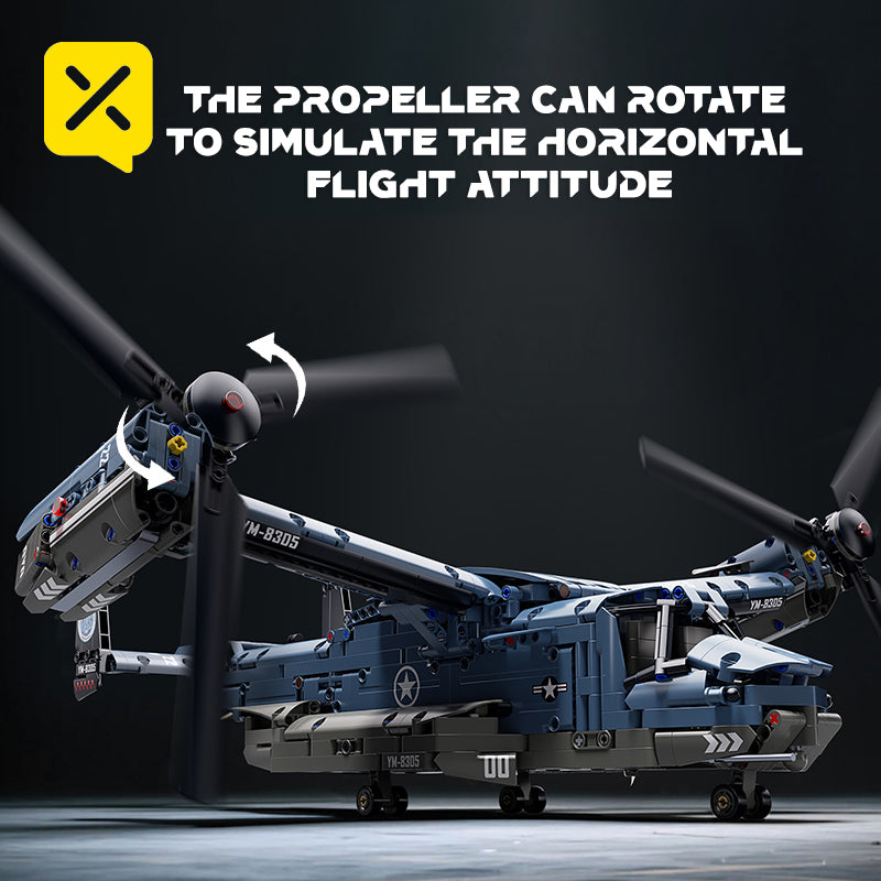 1486PCS "Osprey" fighter building blocks, unlock the new experience of creative assembly. Based on the V - 22 Osprey, the assembly process is full of fun with exquisite building blocks. Whether it is military fans or building block enthusiasts, can find f