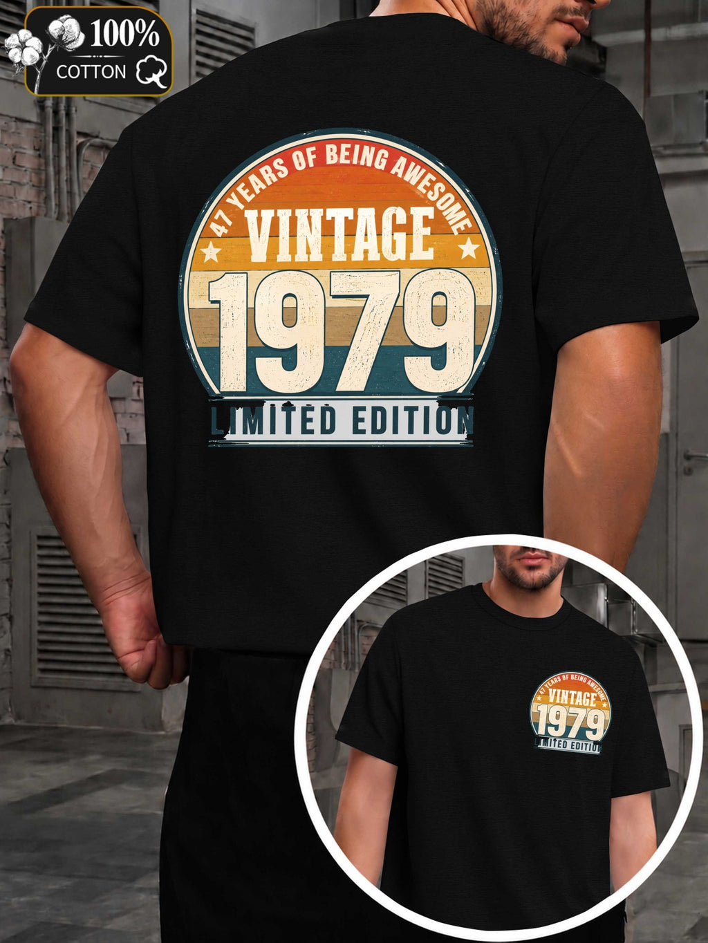 Vintage 1979 Celebration Men'S T-Shirts with Markings