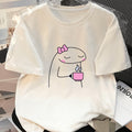Unisex Flork Coffee Print T-Shirt - Soft and Casual Short Sleeve Crew Neck with Simple Flork Design, Suitable for Fitness, Training, and Daily Wear - Machine Washable Spring, Summer, and Autumn Apparel, A Choice for Coffee Lovers