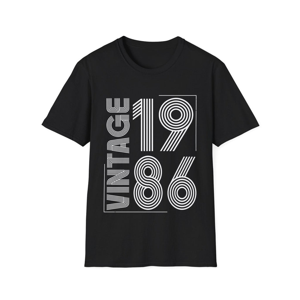 Classic 1986 T-Shirts for Men Featuring a Humorous Design, Perfect for Celebrating a 1986 Birthday. This Breathable Short-Sleeve Casual Shirt Is Ideal for The Gym, Travel, Beach Outings, And Workout Sessions