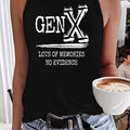Gen X In My Defense You Left Letter Slogan Print Women' S Fashion Tank Top- Casual Sleeveless Crew Neck with Applique Detail, Perfect for Summer
