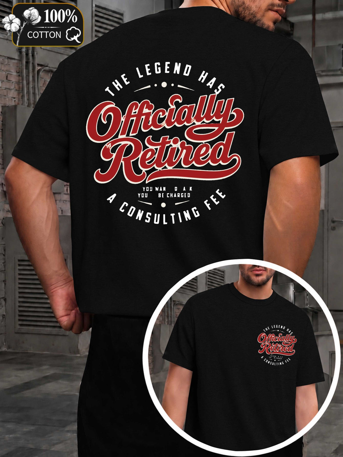 Men's Officially Licensed Retired Legend T-Shirt - Iconic Print, Round Neck Casual Tee Suitable for Year-Round Wear, Machine Washable Apparel for Events & Everyday Outfits (No Transparency)