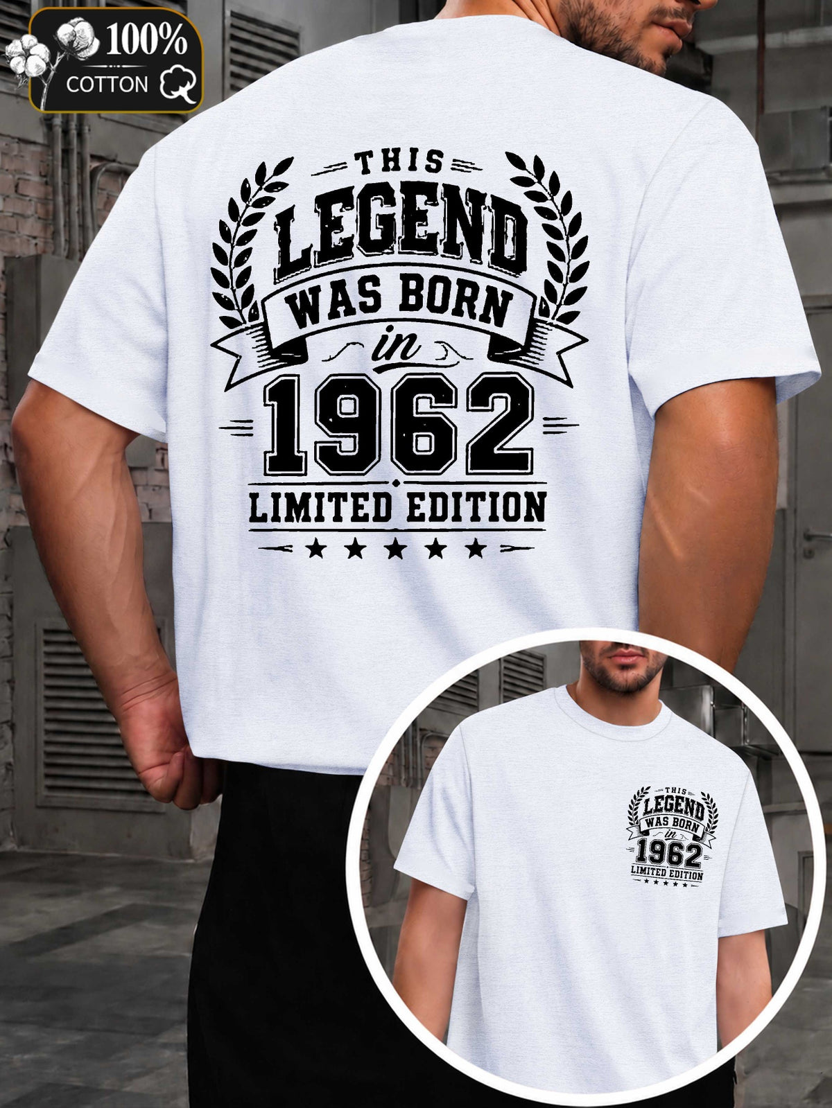 Legend Born In 1962 Men's T-shirts with Markings