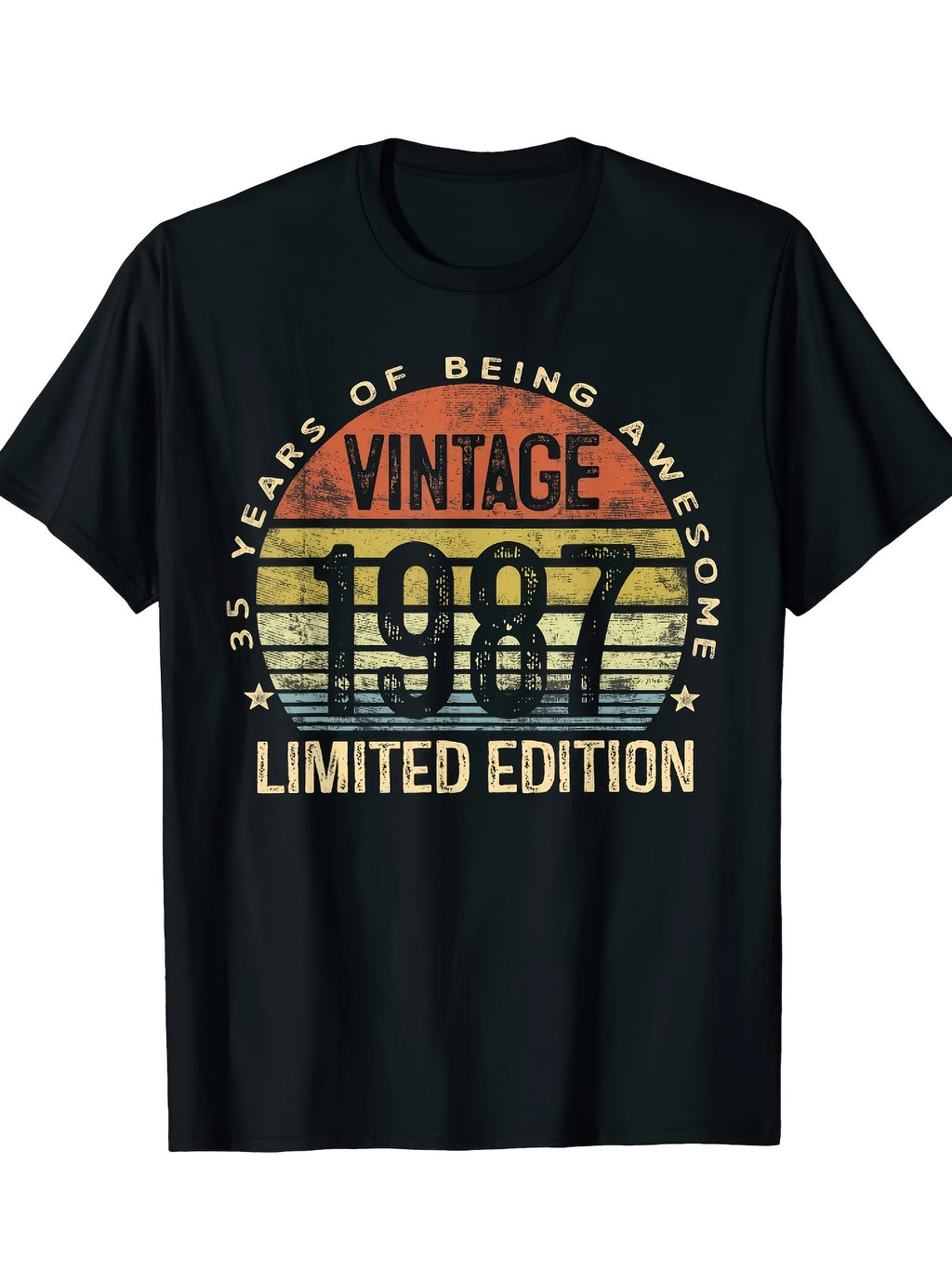 A Versatile Soft Short-Sleeve T-Shirt for Women Featuring a Retro 1987 Letter Graphic Print, Perfect for Summer Wear. This Printed T-Shirt Is Suitable for Spring And Summer, Machine Washable, Made of 95% And 5% Fabric, with a Regular Length