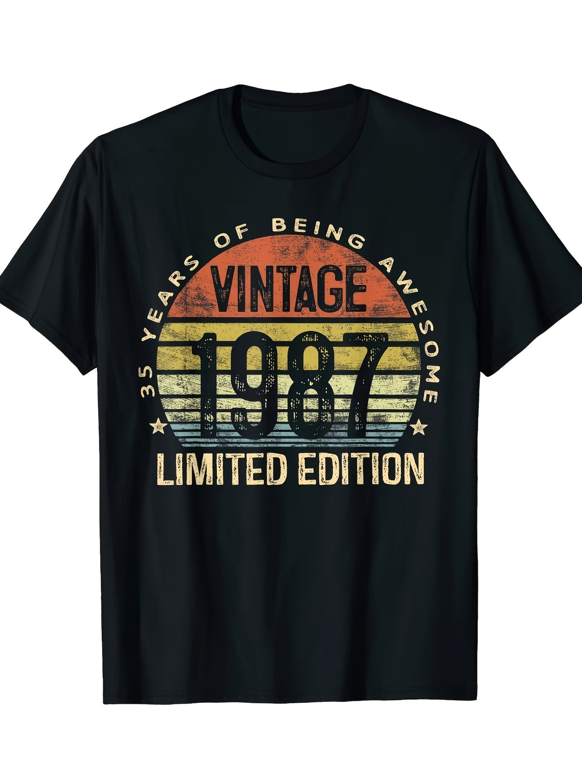 A Versatile Soft Short-Sleeve T-Shirt for Women Featuring a Retro 1987 Letter Graphic Print, Perfect for Summer Wear. This Printed T-Shirt Is Suitable for Spring And Summer, Machine Washable, Made of 95% And 5% Fabric, with a Regular Length