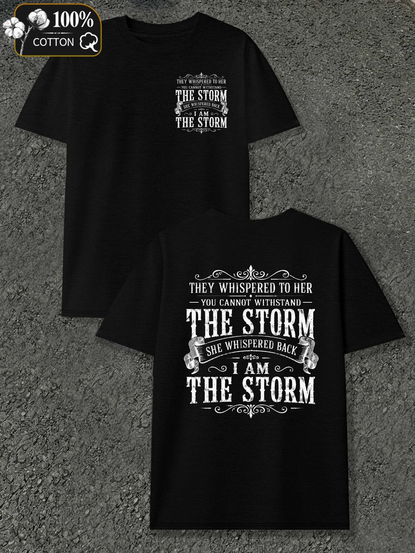 Men's I Am The Storm T-Shirt - Statement Print Round Neck Casual Tee with Iconic Slogan, Machine Washable Suitable for Year-Round Wear, Everyday & Versatile Style for - Outfits