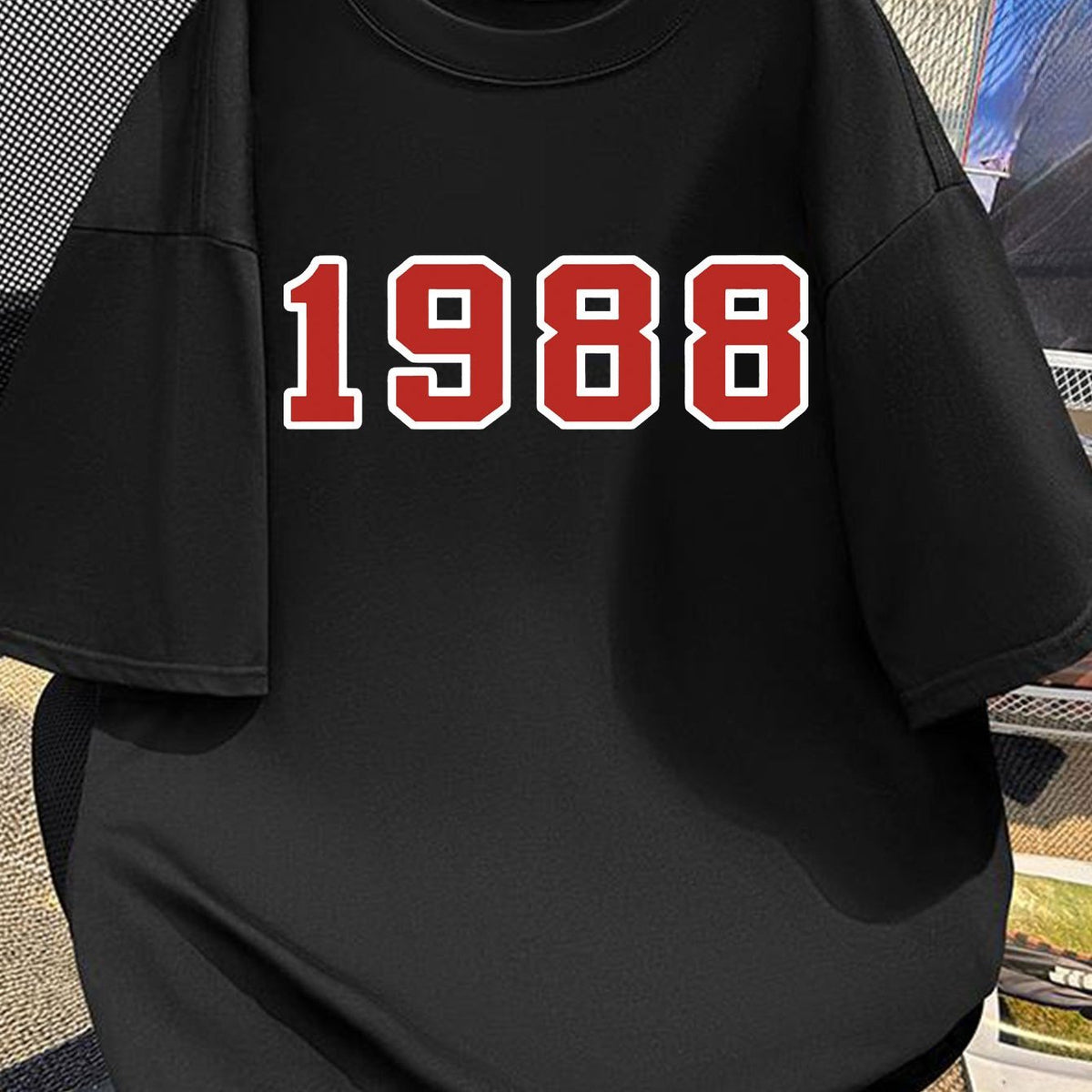 Retro Style 1988 Number Print Comfortable Summer New Men'S Short Sleeve T-Shirt