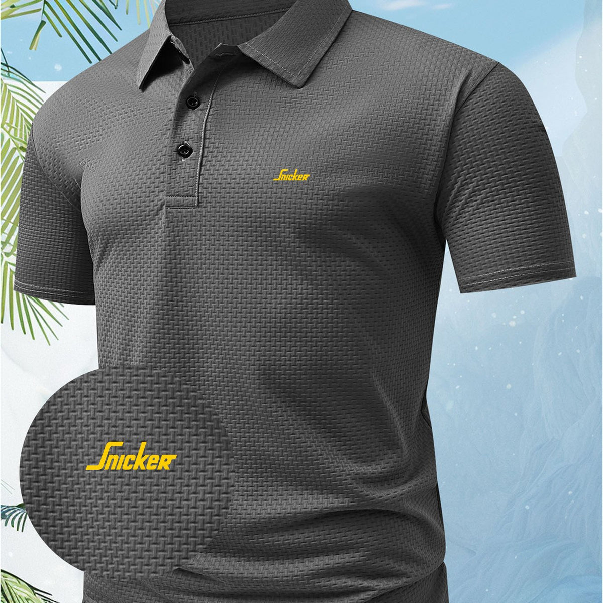 A Men'S Unique Creative Snicker English Letter Fashion Design Logo Pattern Polo, Suitable for All Seasons, Regular Fit Incorporates European And American Fashion, Showing a Casual And Easy Style