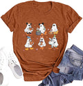 Halloween Shirts for Women Magic Ghost Graphic T Shirt Funny Halloween Spooky Season Tee Cute Pumpkin Casual Tops