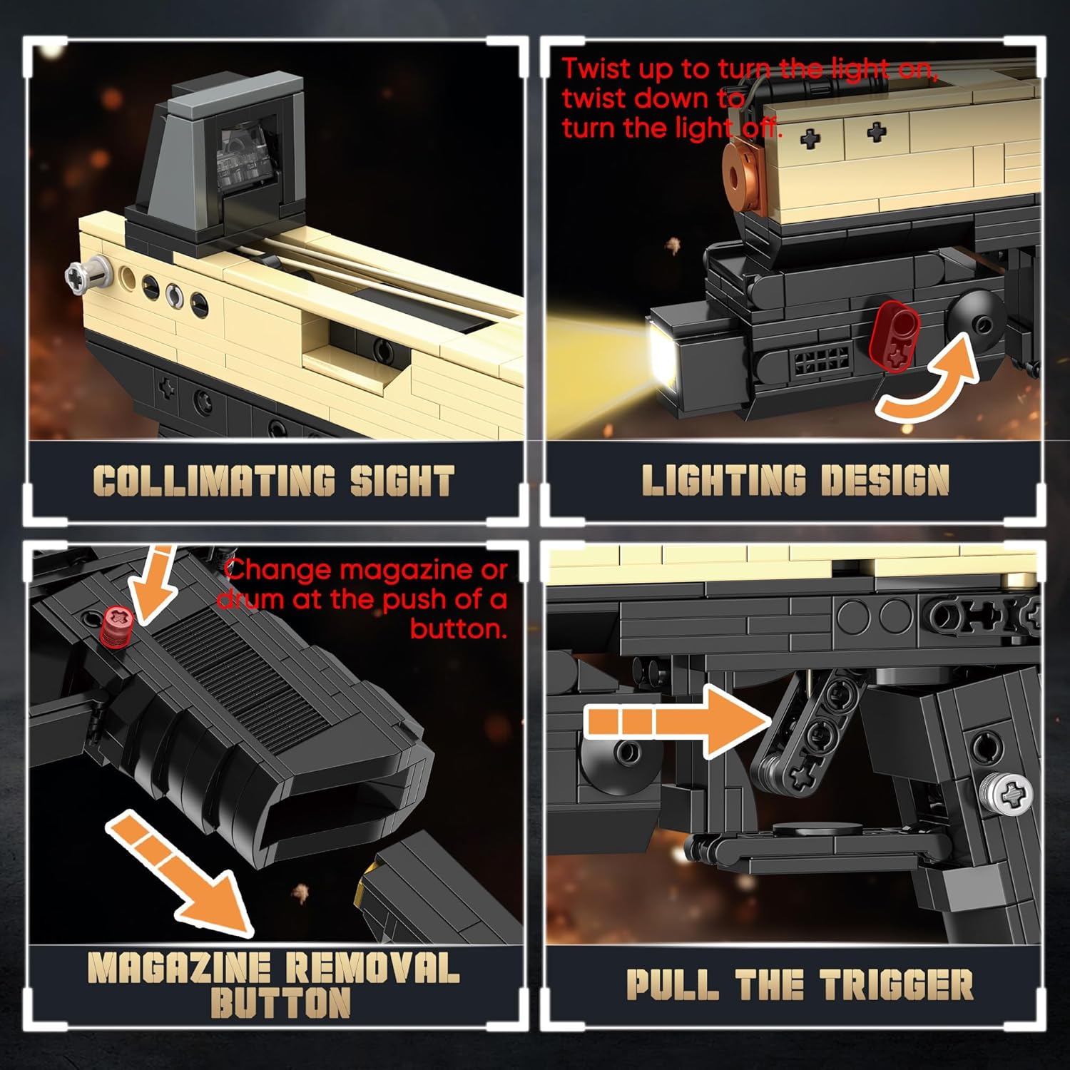 Model Gun Building Blocks Set, Building Bricks Toy Guns, Guns Buildings Toys for Boys Kids Adults Sniper Set Shootable, Toy Pistol Model Kit for Military Fan