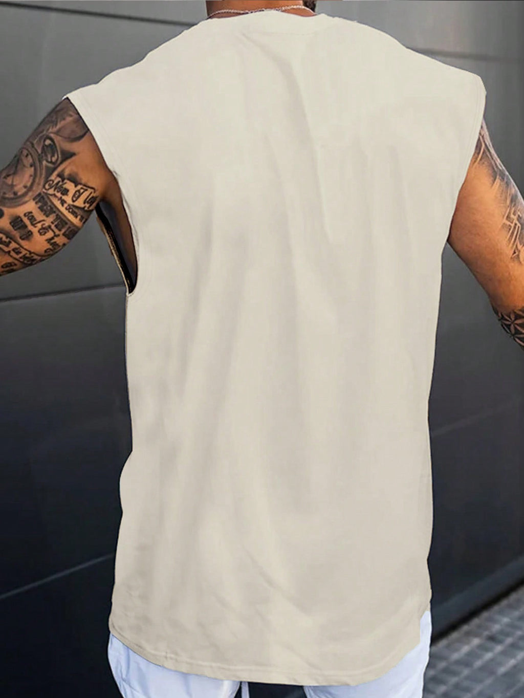Printed Design - Not Textured Men's Fashion Loose-Fit Tank Top with \