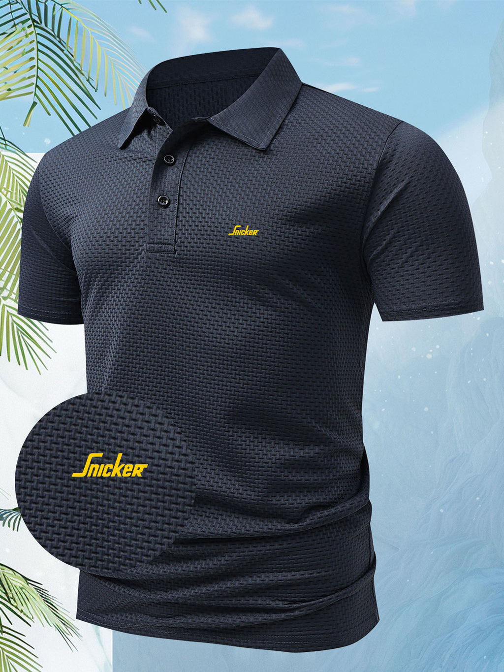 A Men'S Unique Creative Snicker English Letter Fashion Design Logo Pattern Polo, Suitable for All Seasons, Regular Fit Incorporates European And American Fashion, Showing a Casual And Easy Style