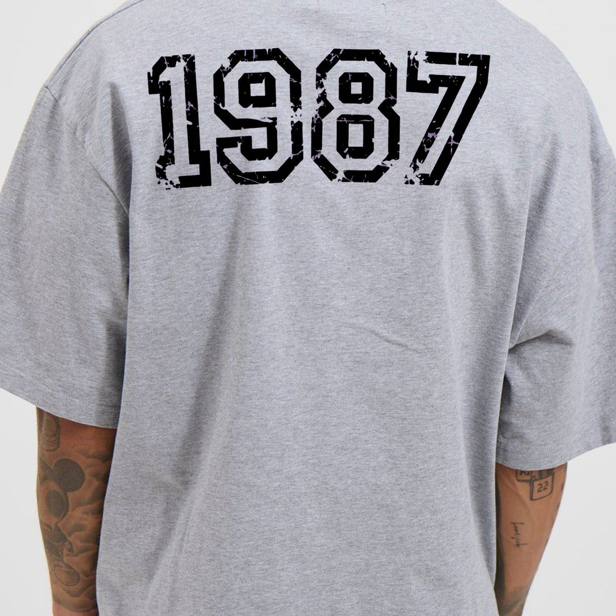 Vintage 1987 Print Short Sleeve T-Shirt for Men, Summer Casual Loose Fit Breathable Top with Retro Text Design, Trendy Streetwear for Daily Wear