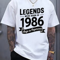 Men'S And Women'S 1986 Legends Born Age to Pepercase Unisex 100% T-Shirt, Soft, All Season Casual Streetwear Essential, All-Match All Season Style, Affordable Daily Wear And Perfect Gift for Fans And Friends - 220G