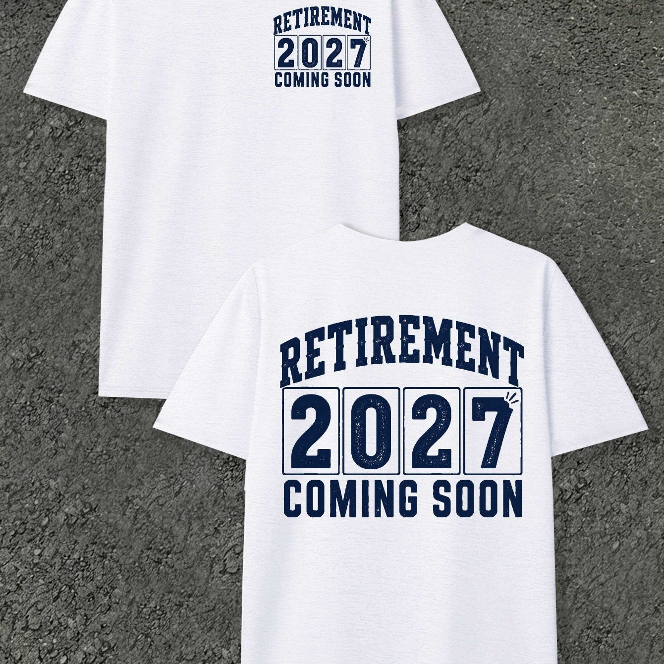 Men's Retirement Countdown T-Shirt - Retirement Age with Countdown Markings, Round Neck Casual Fit Suitable for Year-Round Wear, Machine Washable Gift for Retirees & Retirement Parties