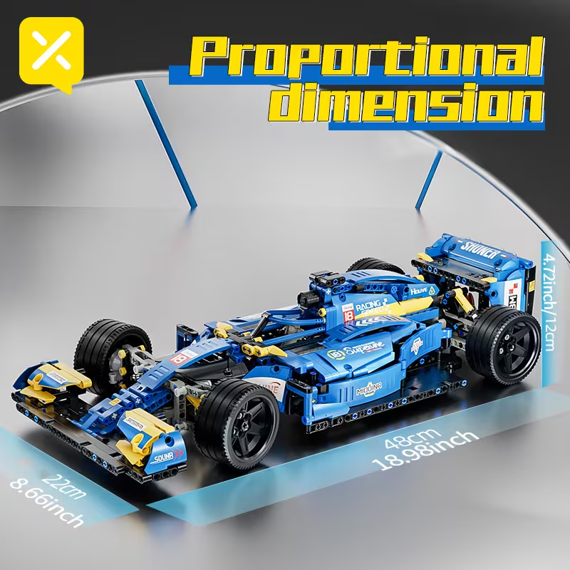 1137PCS creative red Formula F1 racing building blocks toy car, 1:10 classic restoration, restoration of racing machinery, desktop bookshelf ornaments collection preferred! Christmas/Birthday/New Year/Graduation Season/Thanksgiving Gift!