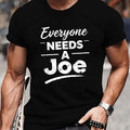 TEEDIY Men'S Short-Sleeve T-Shirt - Minimalist Joe Pattern Crew Neck Casual Summer Top with Signature Brushstrokes, Machine Washable, Ideal for Warm Weather And Layering, Essential Wardrobe Staple
