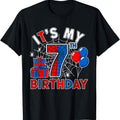 Its My 7th Birthday 7 Year Old Spider Web Birthday Party T-Shirt