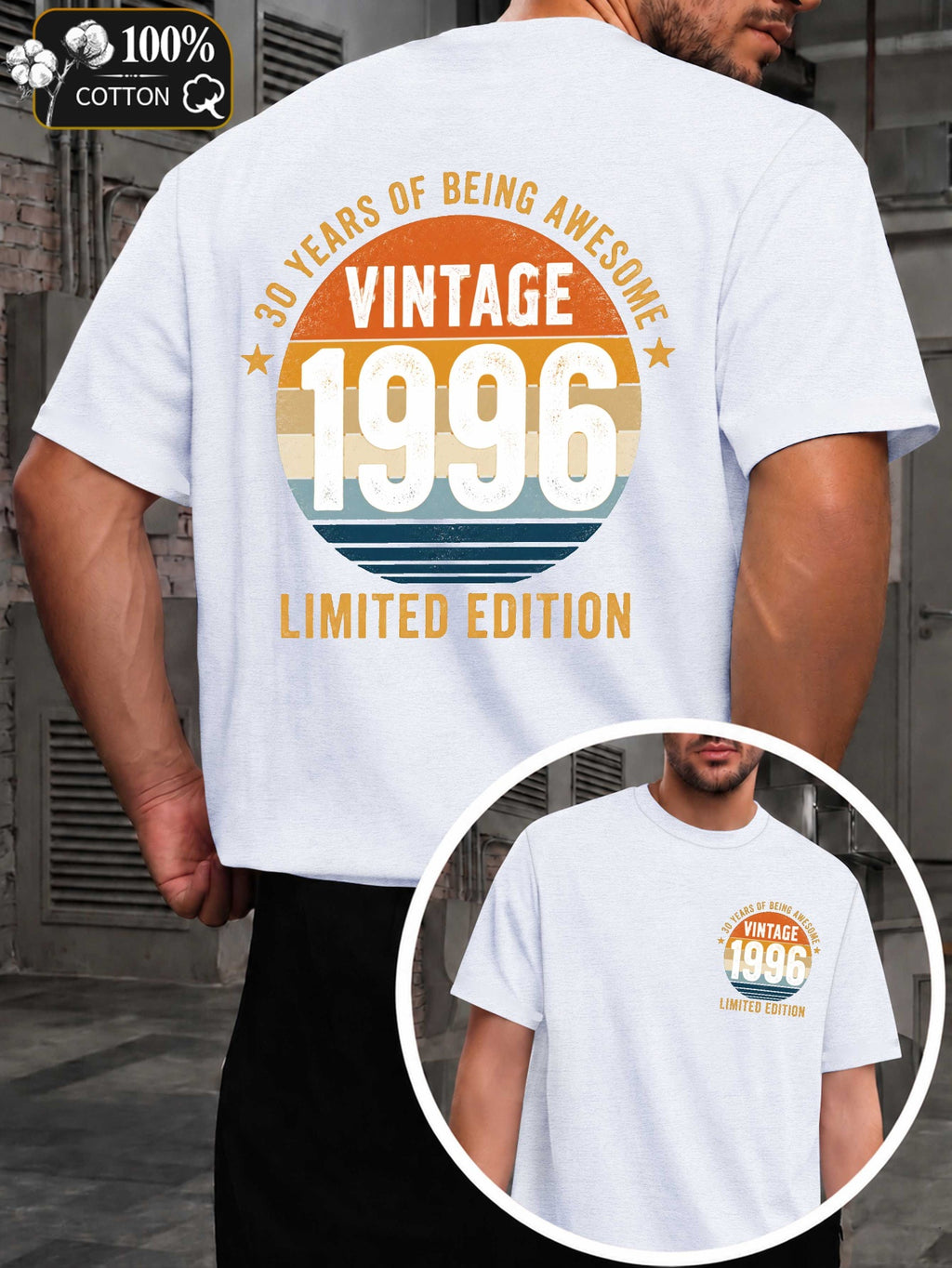 Vintage 1996 Limited Edition Men'S T-Shirts with Markings