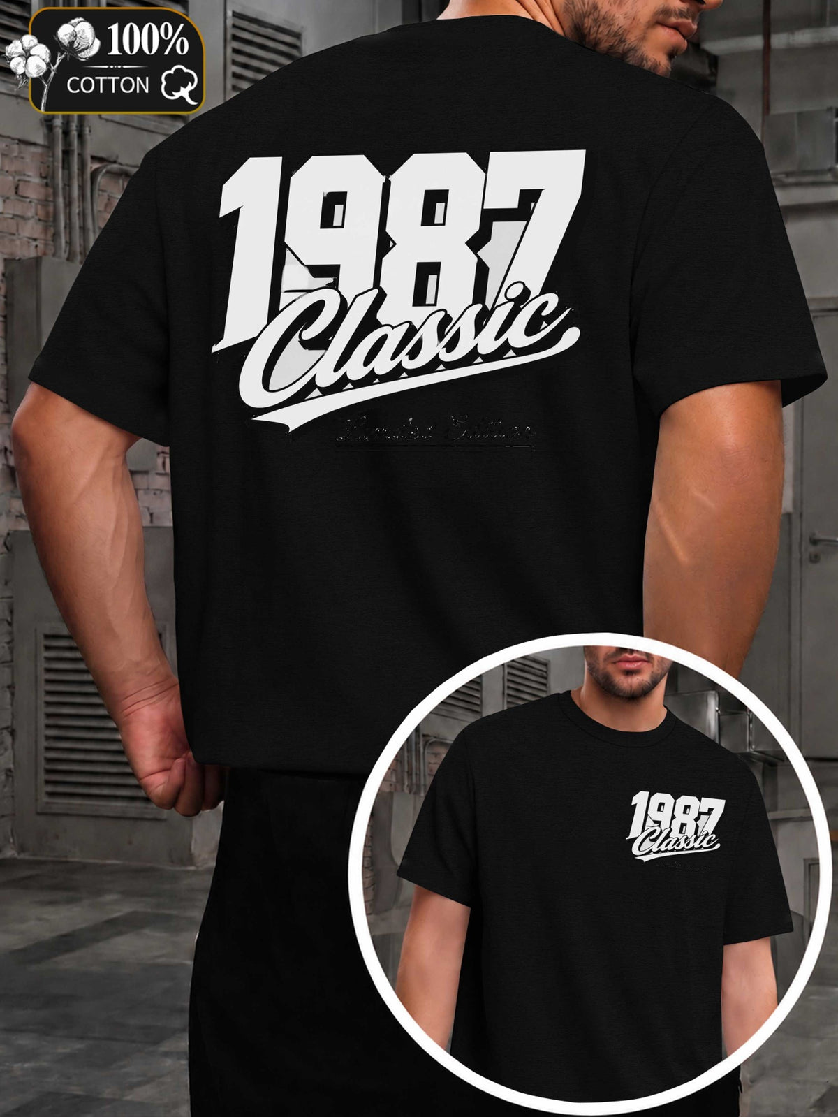 Classic 1987 Limited Edition Men'S T-Shirts with Markings