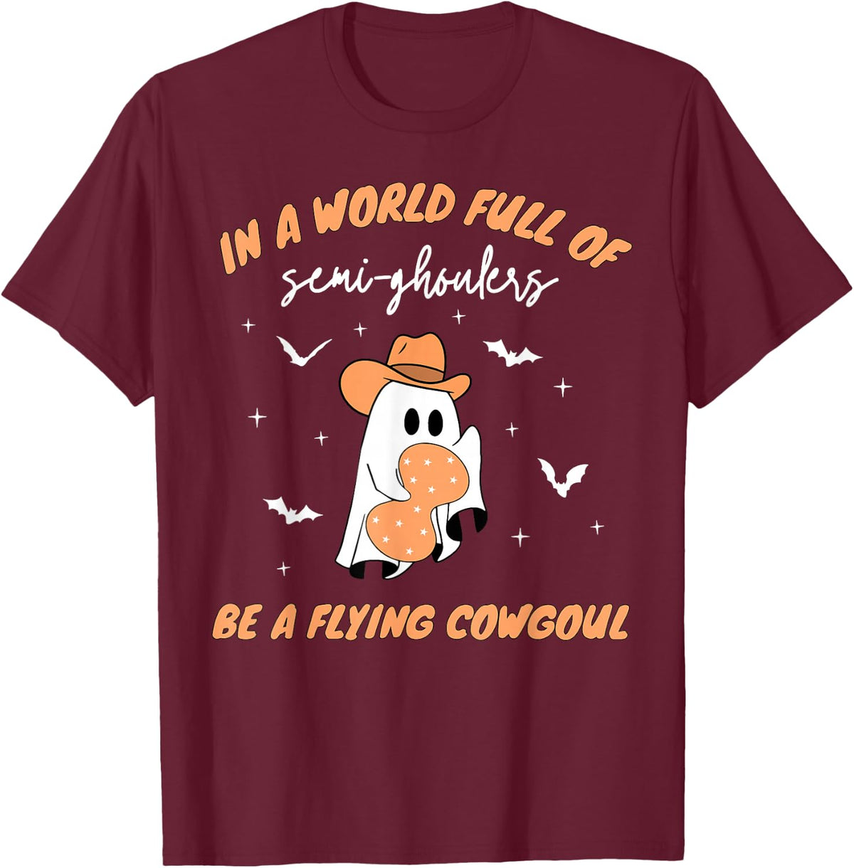 Labor and Delivery Nurse Halloween Ghost Flying Cowgirl Fall T-Shirt