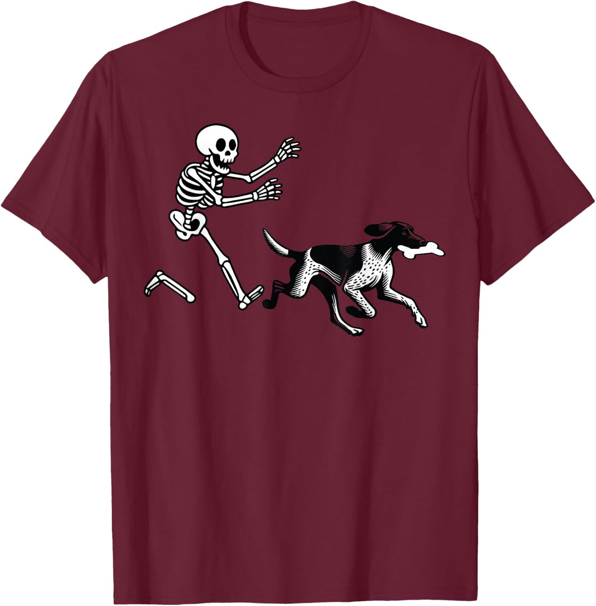 German Shorthaired Pointer Running Skeleton Halloween T-Shirt