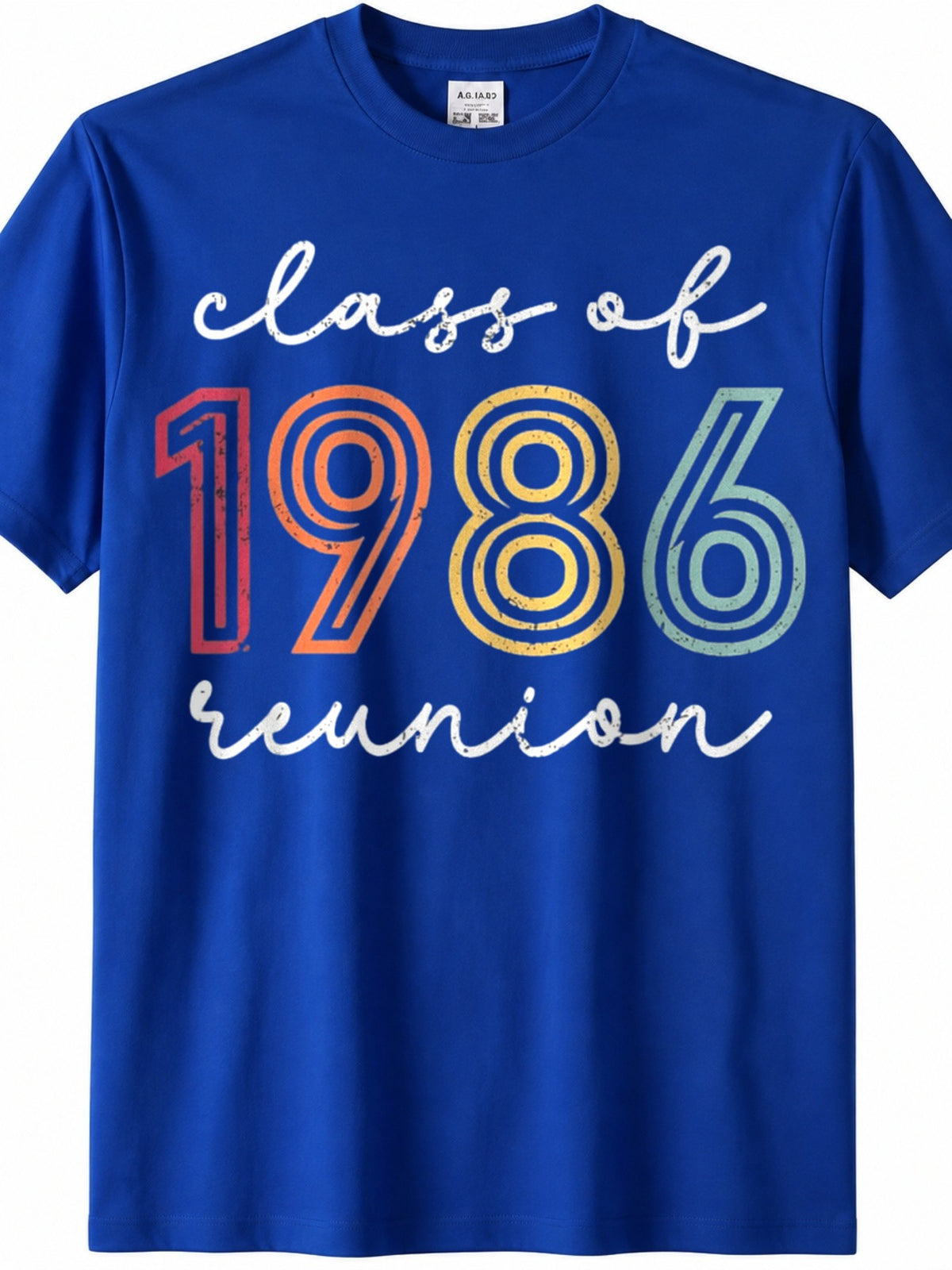 Men's Class of 1986 Vintage T-Shirt - Retro Loose Fit Short Sleeve Tee Suitable for High School Alumni Parties, Graduation Reunion Gift, Casual Round Neck Top with Year-Round Wear for Nostalgic 80s Events