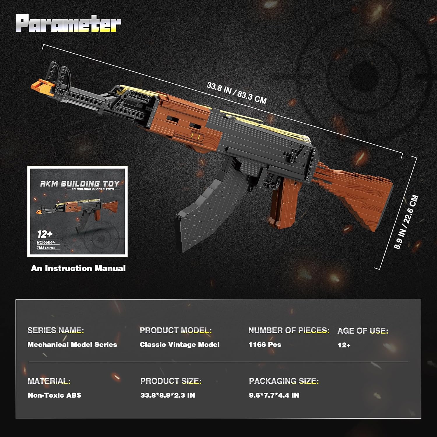 Building Block for Adults, Large Scale Classic Model Kit with Rubber Band Launcher, DIY Assembly Building Set for Boys 14+, Collectible Gift for Model Hobbyists, 1166Pcs