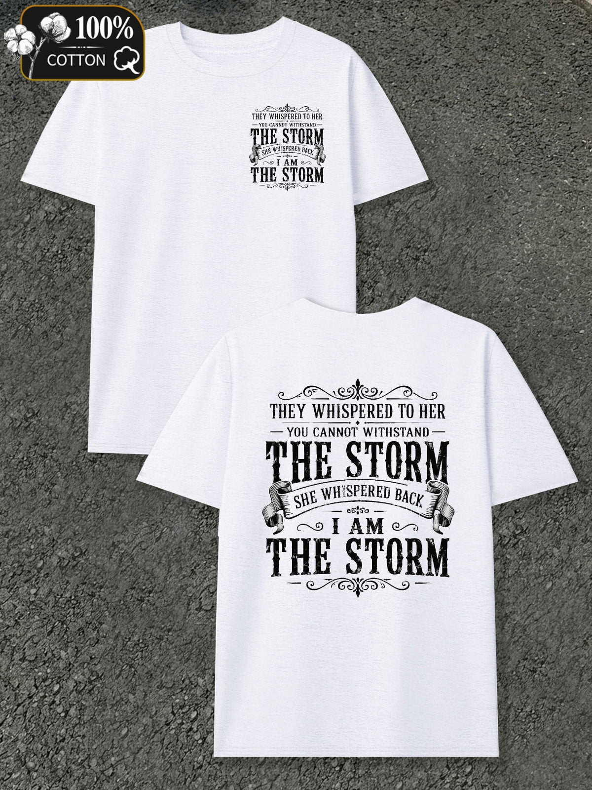 Men's I Am The Storm T-Shirt - Statement Print Round Neck Casual Tee with Iconic Slogan, Machine Washable Suitable for Year-Round Wear, Everyday & Versatile Style for - Outfits